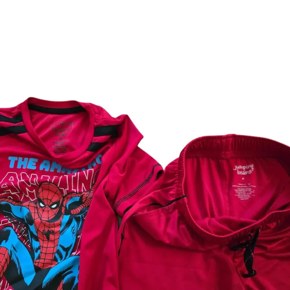 Spiderman Marvel Jumping Beans Boy SZ 8 red 2 piece matching short set